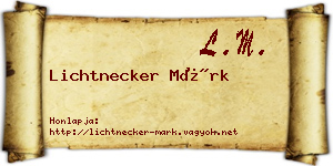 Lichtnecker Márk névjegykártya